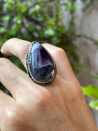 Anillo ajustable de Cuarzo Amatista