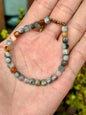 Pulsera ajustable de amazonita cubo facetada