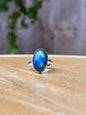 Anillo ajustable de Labradorita flash arcoíris