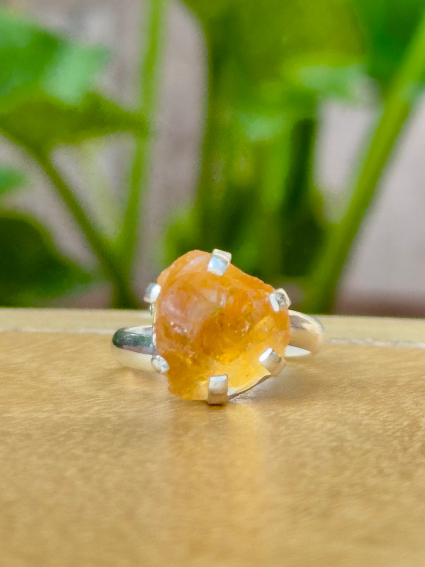 Anillo ajustable de Citrino en bruto