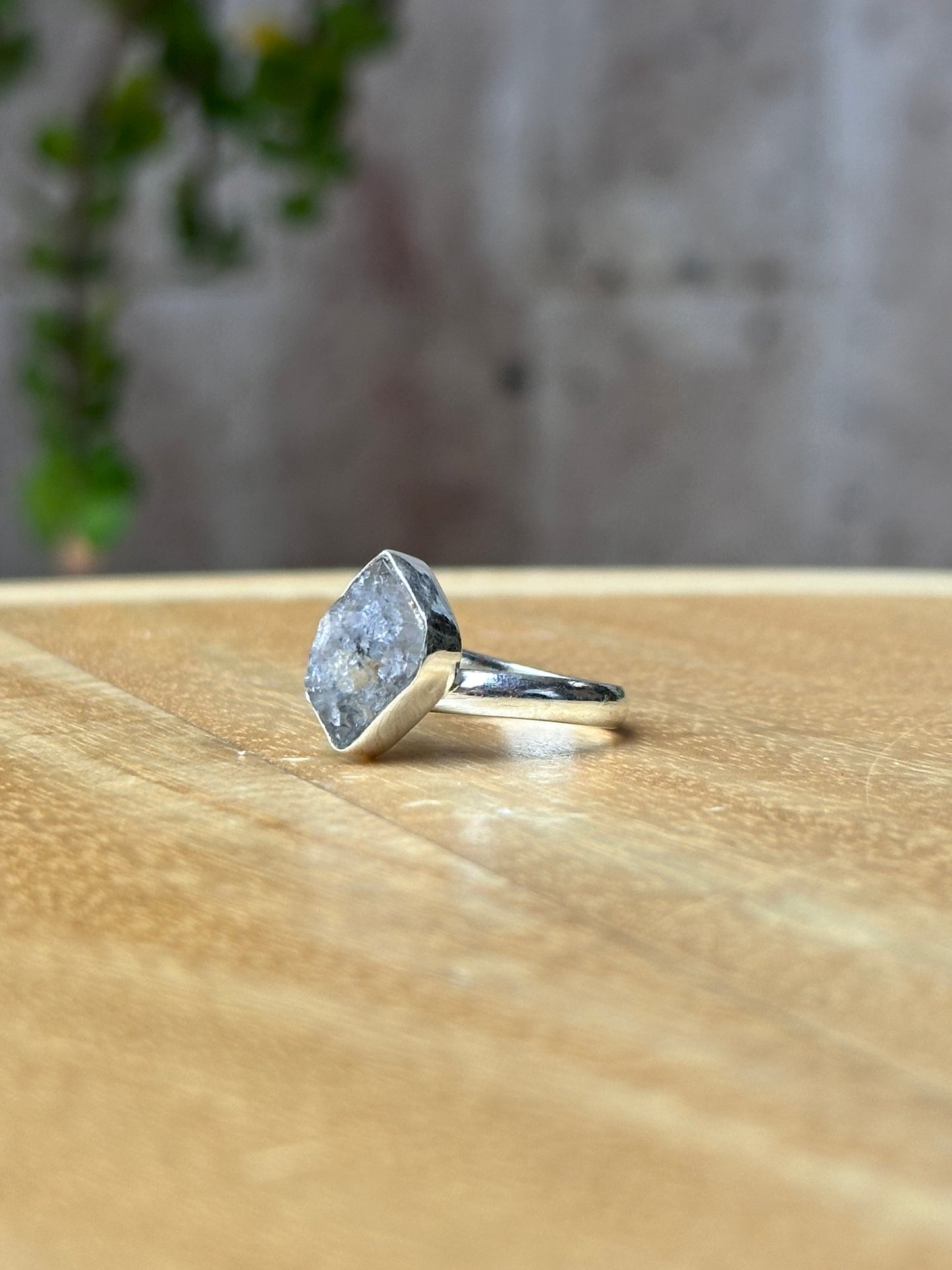Anillo ajustable de Cuarzo Herkimer mini