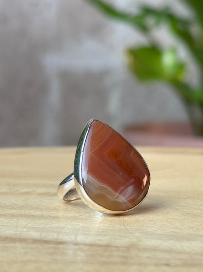 Anillo Ajustable de Cornalina Bandeada