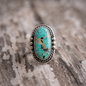 Anillo Ajustable de pirita con turquesa