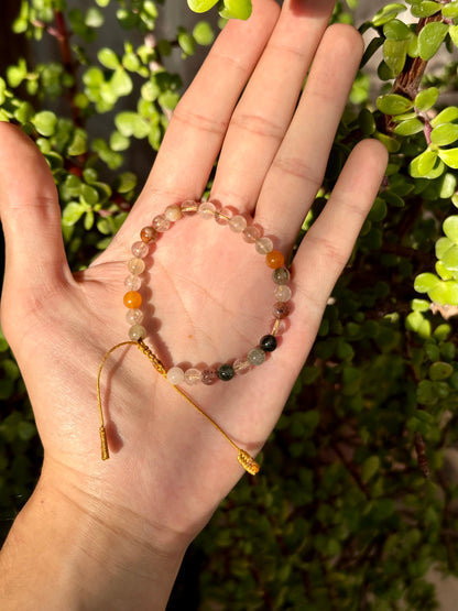 Pulsera Ajustable de Cuarzo Rutilado 6mm