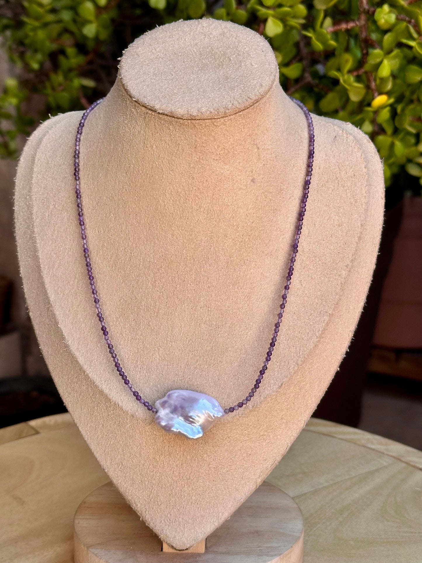 Choker de Perla Barroca & Amatista