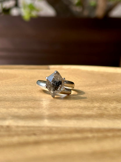 Anillo ajustable de Cuarzo Herkimer 1
