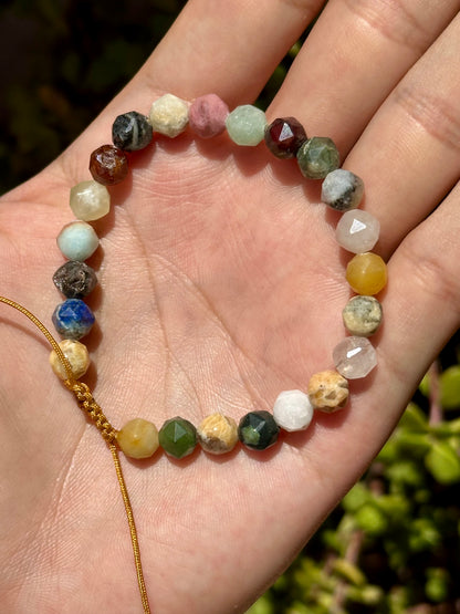 Pulsera Ajustable de Cuarzos y Minerales Mixtos