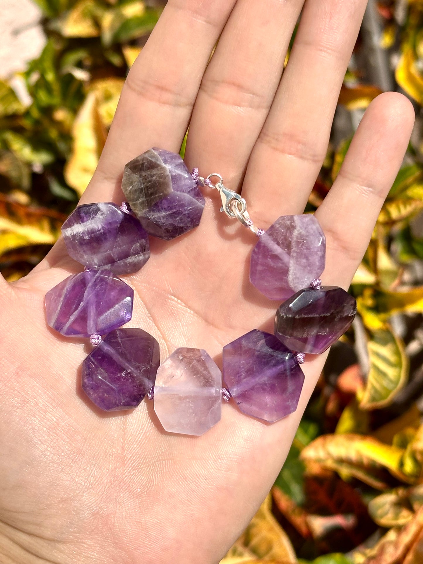 Pulsera de Amatista con broche de palta .925