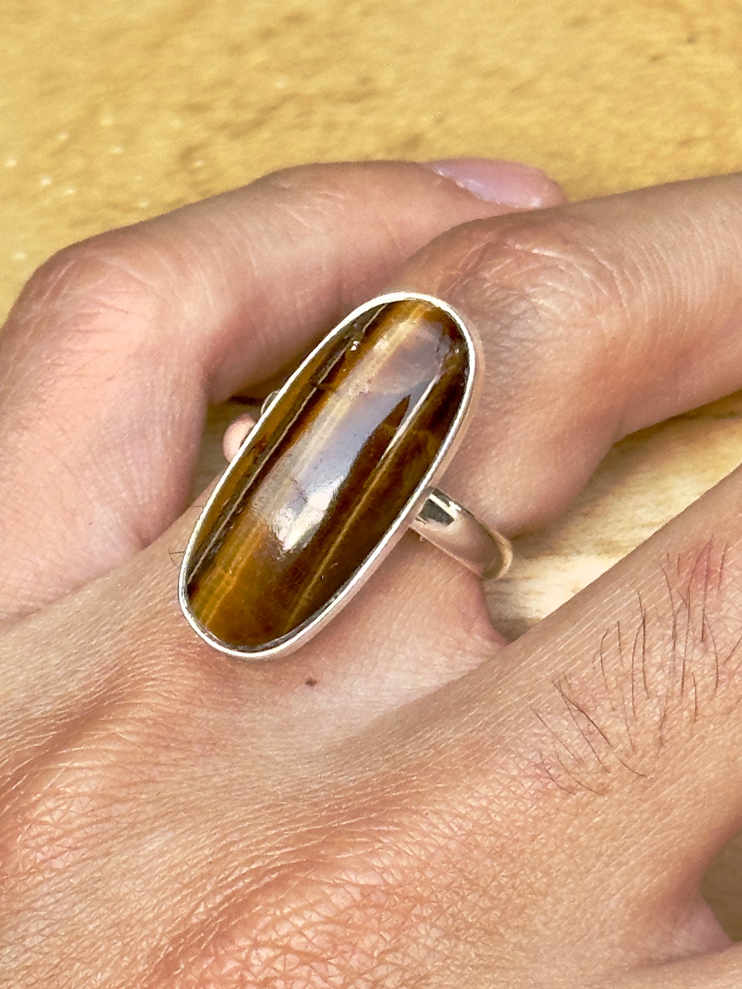 Anillo ajustable de Ojo de Tigre