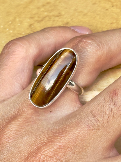 Anillo ajustable de Ojo de Tigre