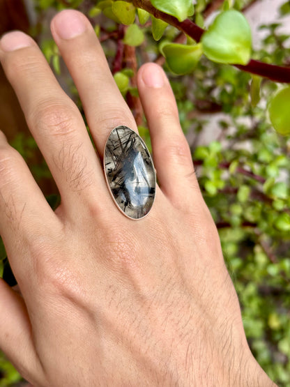 Anillo Ajustable de Cuarzo Turmalinado