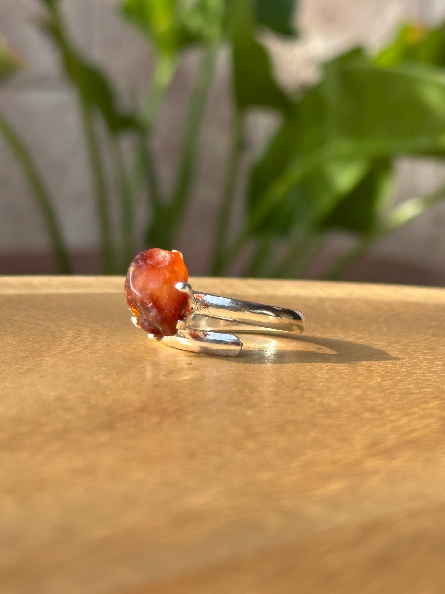 Anillo ajustable de ámbar