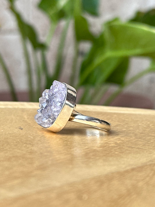 Anillo ajustable de Amatista drusa