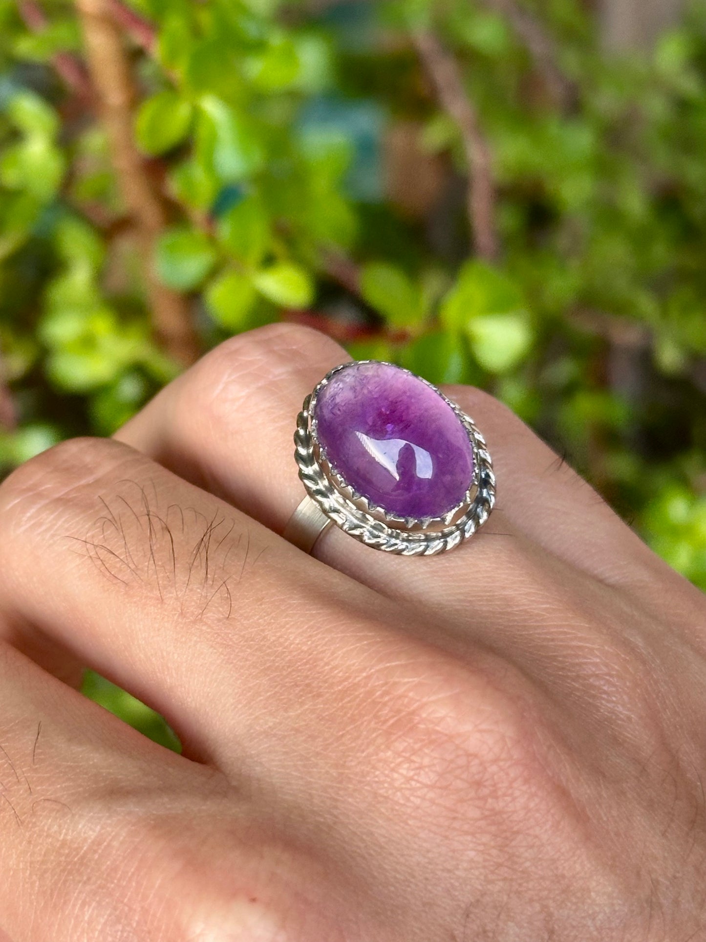 Anillo ajustable de Cuarzo Amatista