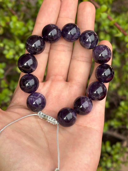 Pulsera Ajustable de Amatista 16mm