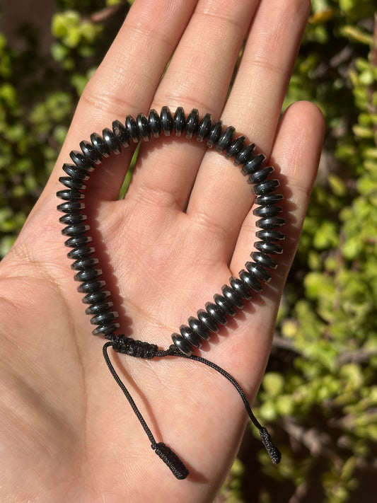 Pulsera Ajustable de Hematita Discos