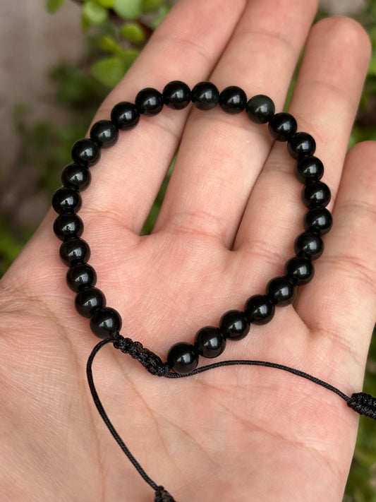 Pulsera Ajustable de Obsidiana Arcoíris 6mm