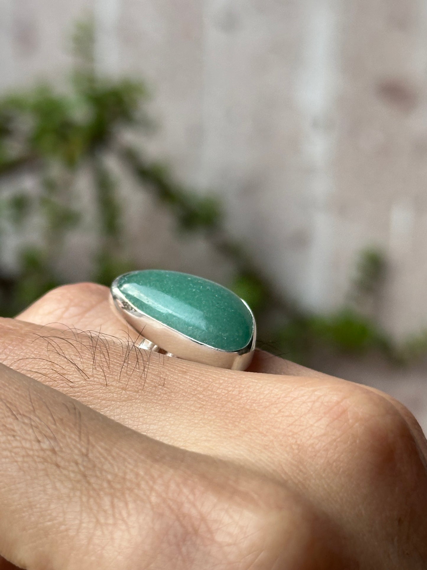 Anillo ajustable de Aventurina Verde
