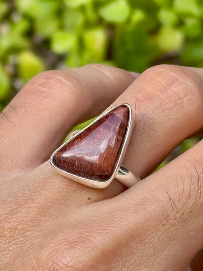 Anillo Ajustable de Ojo de Buey en Alpaca