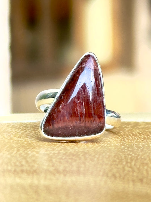 Anillo Ajustable de Ojo de Buey en Alpaca