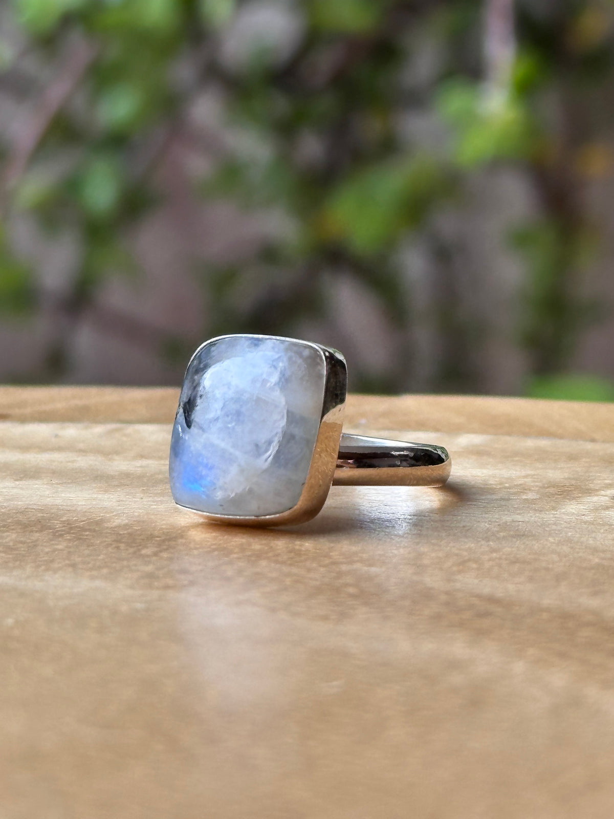 Anillo Ajustable · Labradorita Blanca