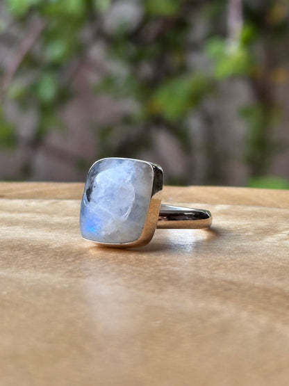 Anillo Ajustable · Labradorita Blanca