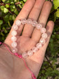 Pulsera Ajustable de Cuarzo Rosa Facetado 10mm