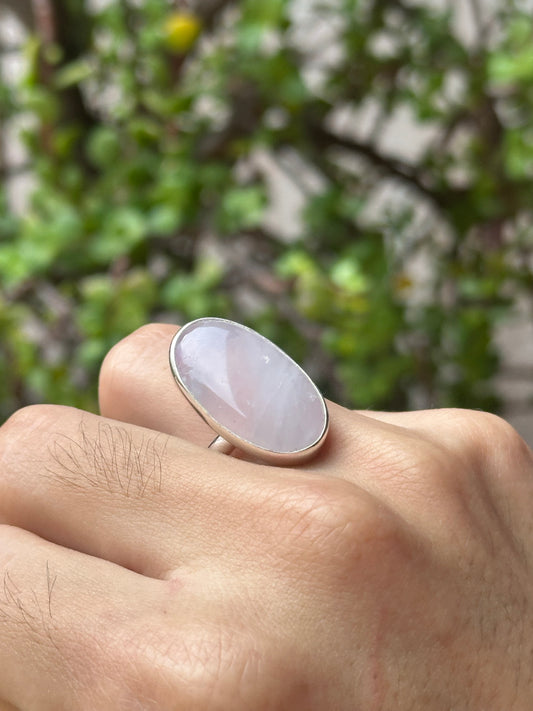 Anillo ajustable de Cuarzo rosa