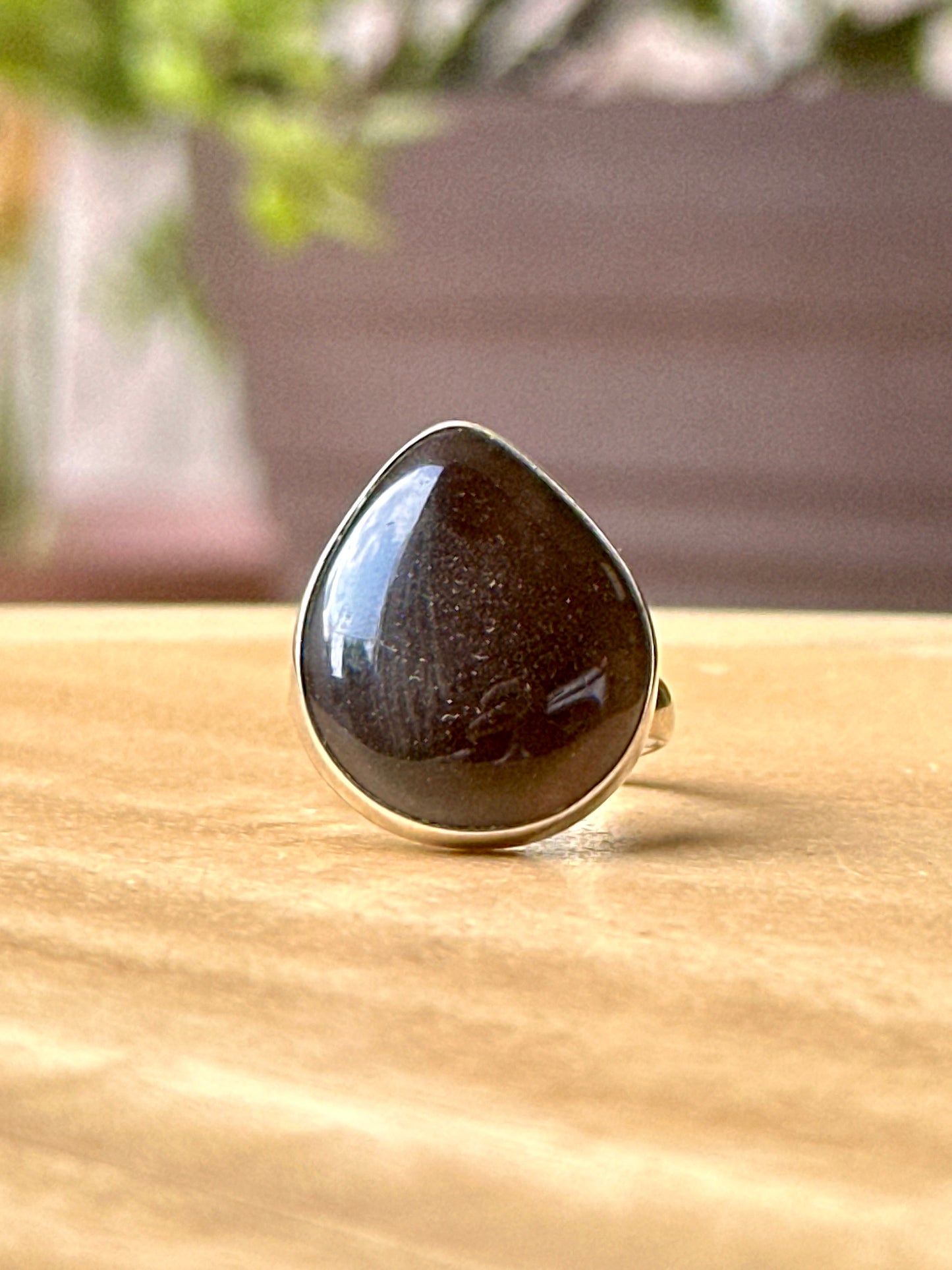 Anillo ajustable de cuarzo morión
