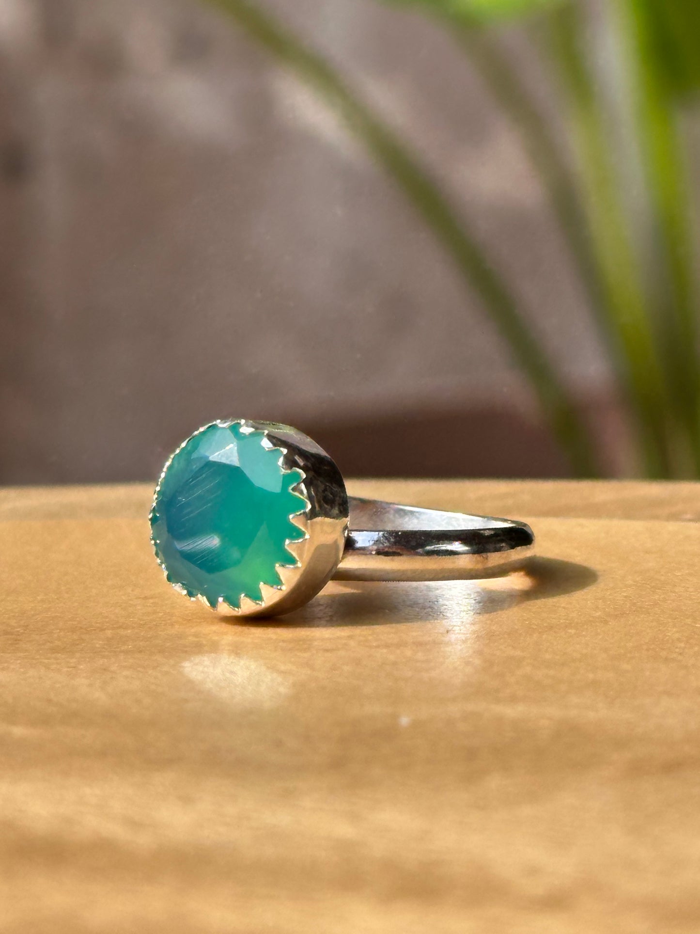 Anillo Ajustable de Ónix Verde