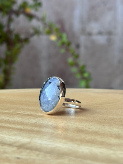 Anillo ajustable de piedra luna