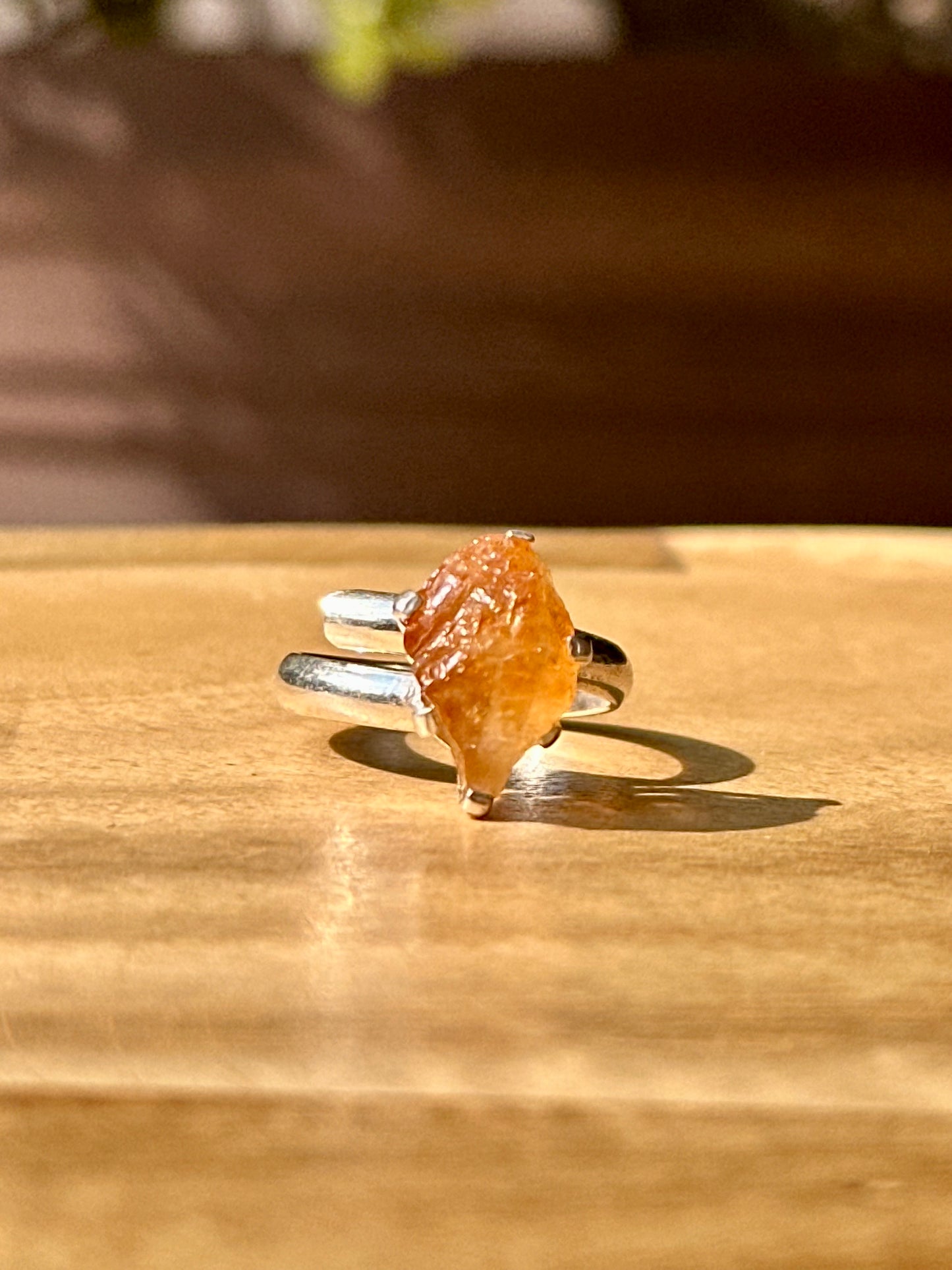 Anillo ajustable de Citrino en bruto