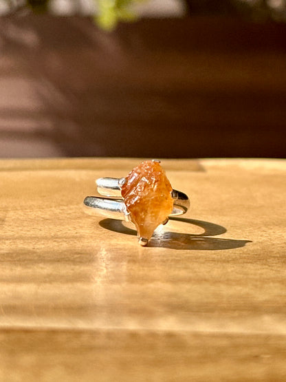Anillo ajustable de Citrino en bruto