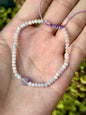 Pulsera Ajustable de Morganita con Amatista Corazón | Amor y Espiritualidad