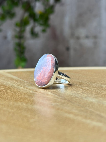 Anillo ajustable de ágata roseta