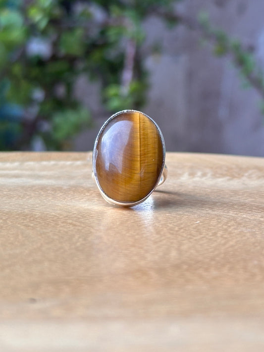 Anillo ajustable de Ojo de Tigre