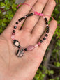 Pulsera Ajustable de Rodonita, Obsidiana Dorada, Cuarzo Rosa y Hematita