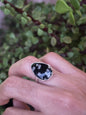Anillo ajustable de Obsidiana copo de nieve