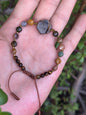 Pulsera Ajustable de Ojo de Tigre, Mokaita y Hematita