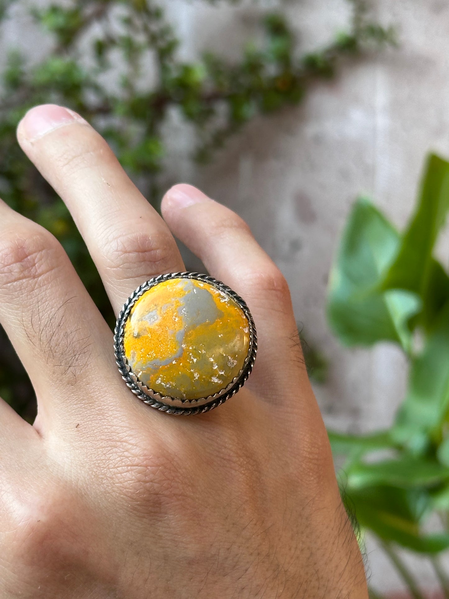 Anillo Ajustable de Jaspe Bumblebee
