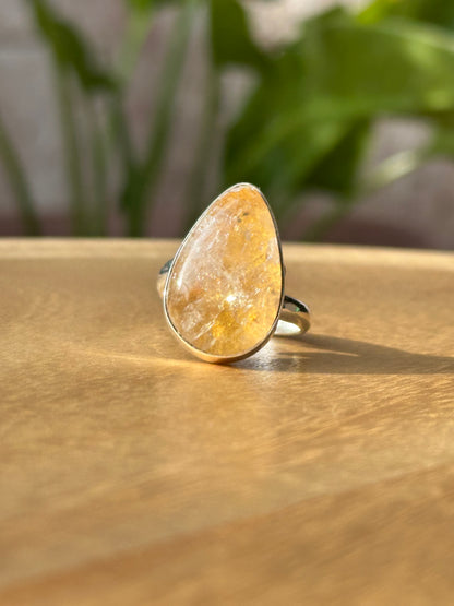 Anillo ajustable de Citrino gota