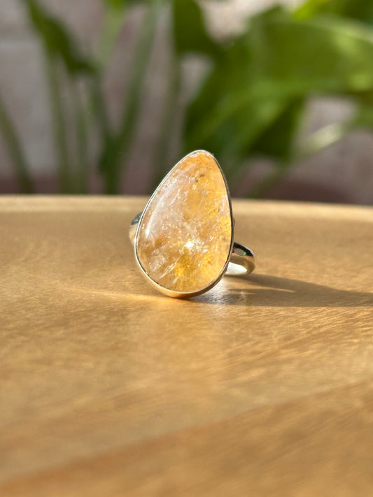 Anillo ajustable de Citrino gota
