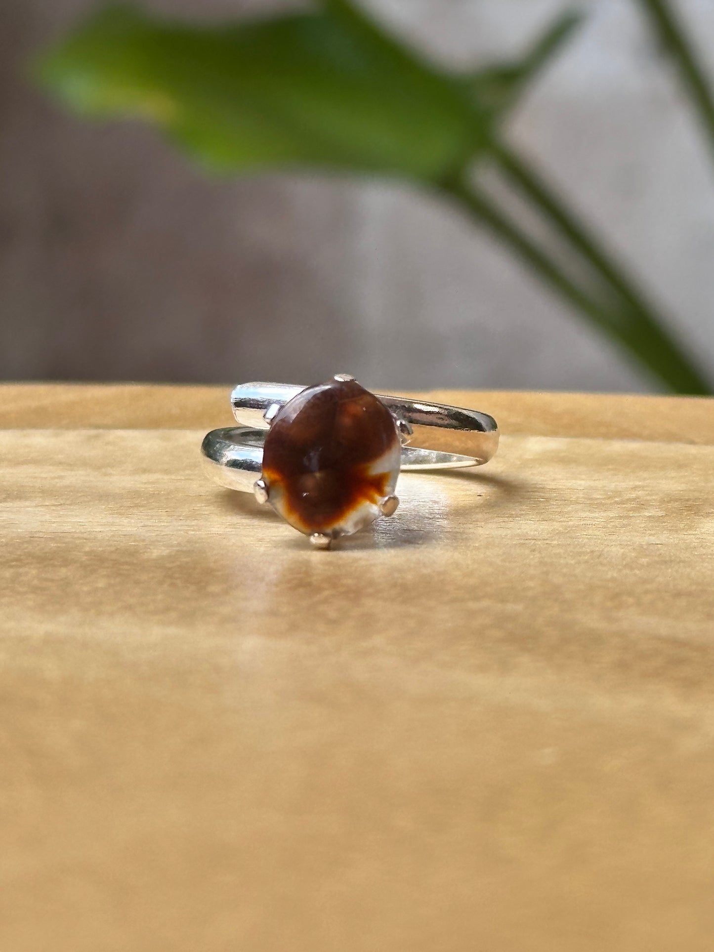 Anillo Ajustable de Ágata de Fuego