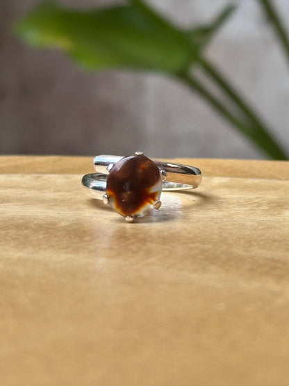 Anillo Ajustable de Ágata de Fuego