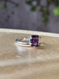 Anillo Ajustable de Amatista Facetada