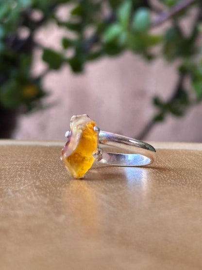 Anillo ajustable de ámbar