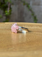 Anillo ajustable de Cuarzo rosa estrella