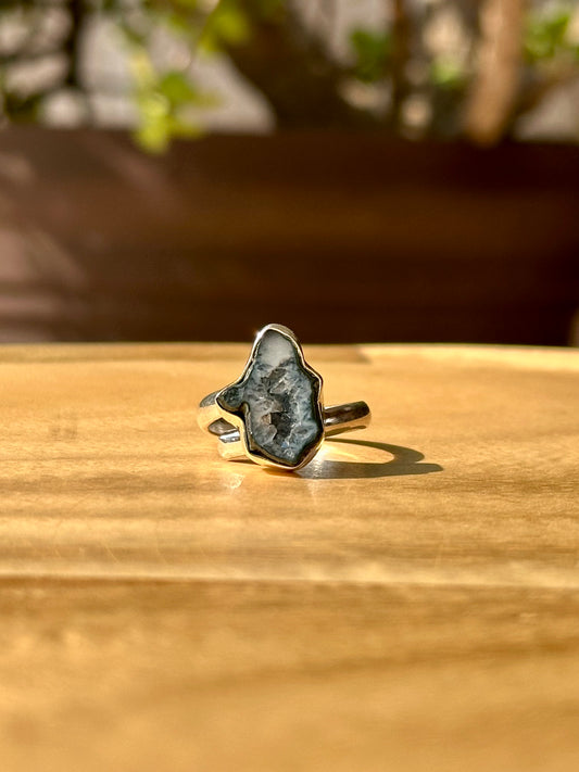 Anillo ajustable de geoda Ágata