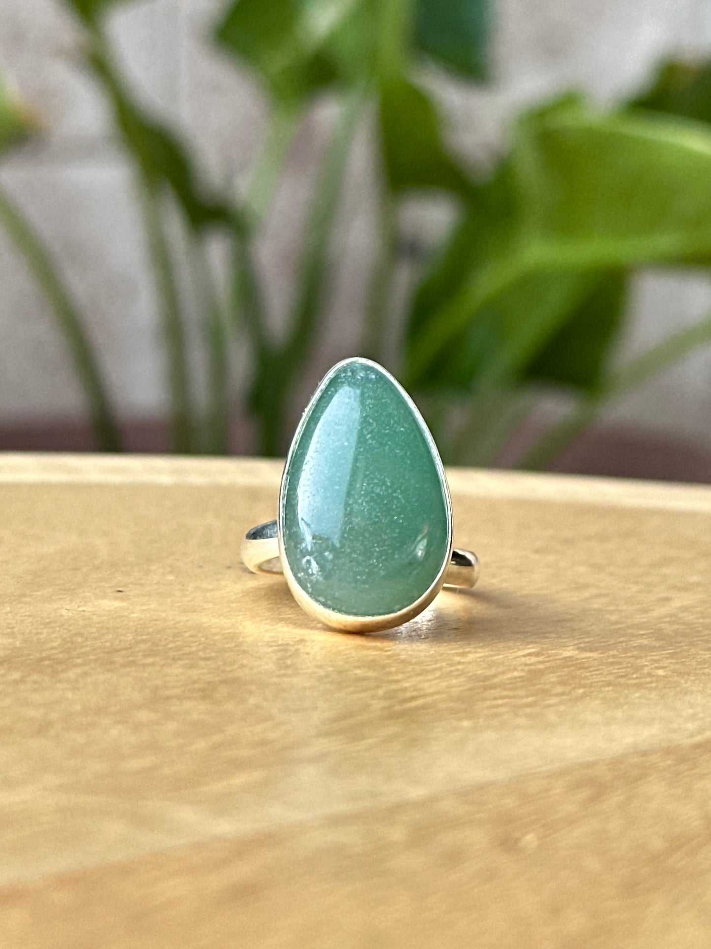 Anillo ajustable de Aventurina Verde
