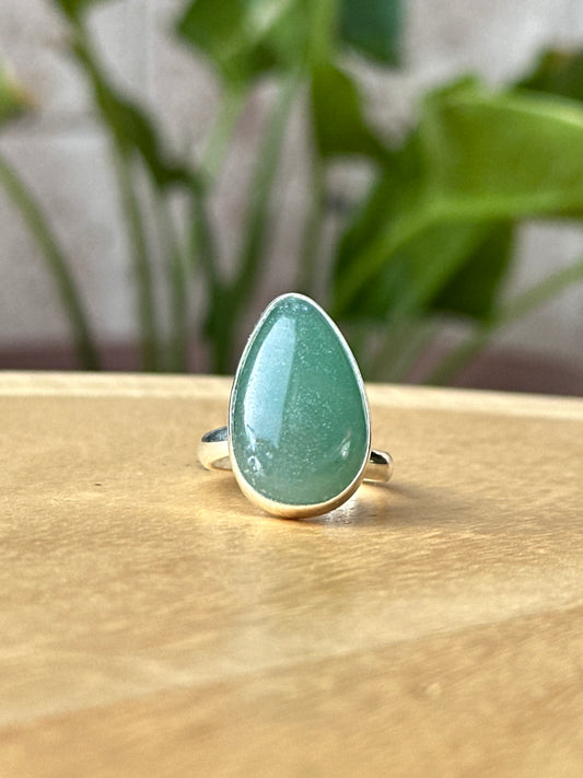 Anillo ajustable de Aventurina Verde